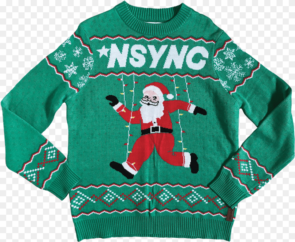 Nsync Ugly Christmas Sweater, Clothing, Knitwear, Sweatshirt, Baby Free Transparent Png