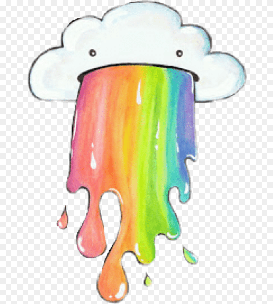 Nube Cloud Tumblr White Cute Rainbow Cloud Drawing, Art, Smoke Pipe Png