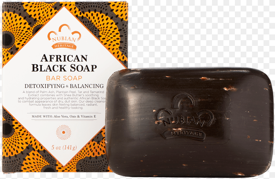 Nubian Heritage African Black Soap Bar Soap 5 Oz, Accessories Png Image