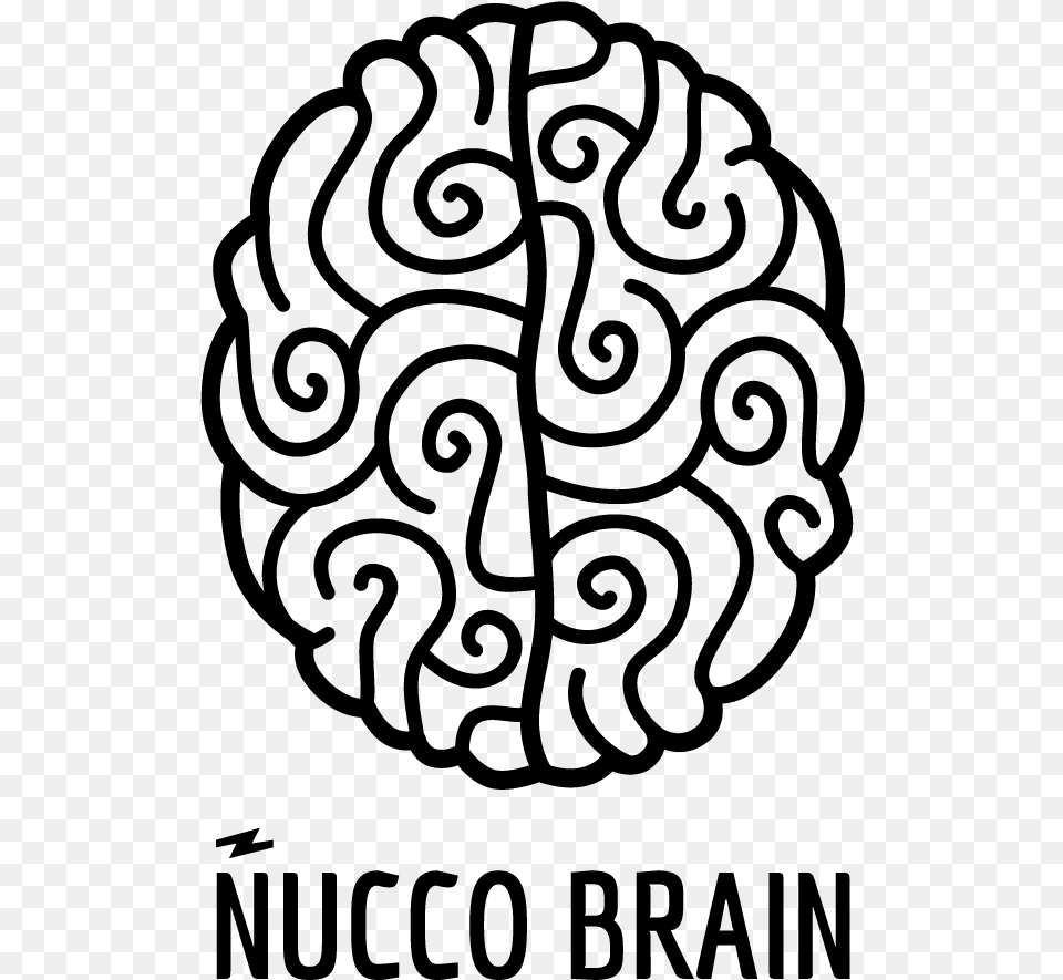 Nucco Brain Logo, Gray Png