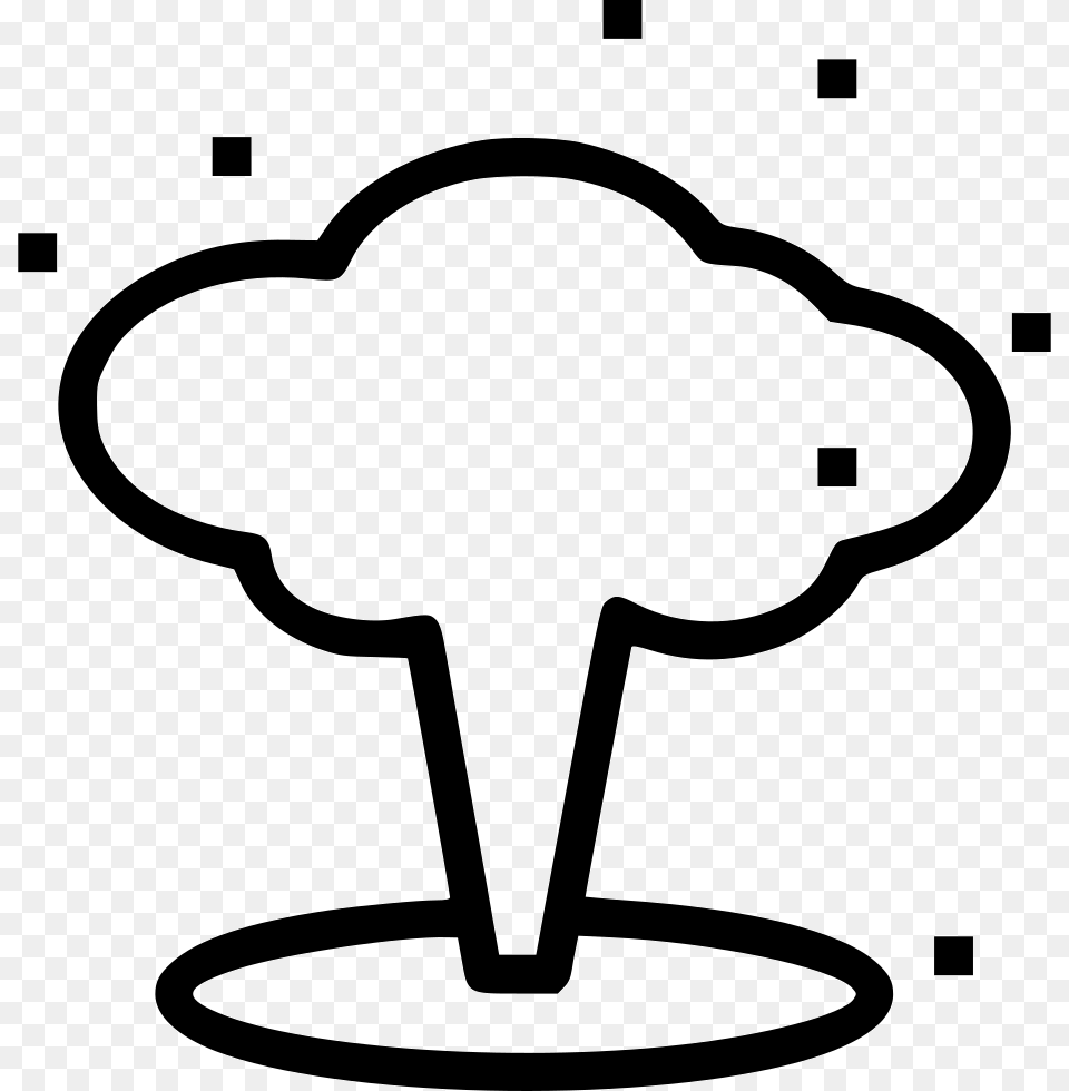 Nuclear Bomb Mushroom Explosion, Stencil, Bow, Weapon, Silhouette Free Png Download