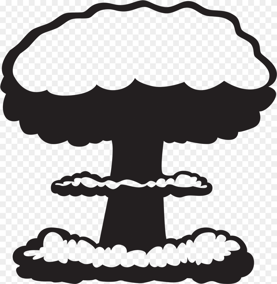 Nuclear Explosion Mushroom Cloud Clip Art, Stencil Free Transparent Png