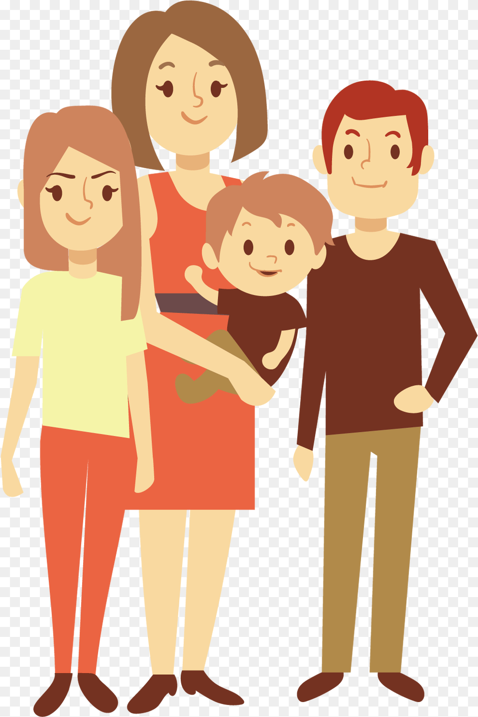 Nuclear Family Euclidean Vector Child Illustration Family Vector, People, Person, Face, Head Free Transparent Png