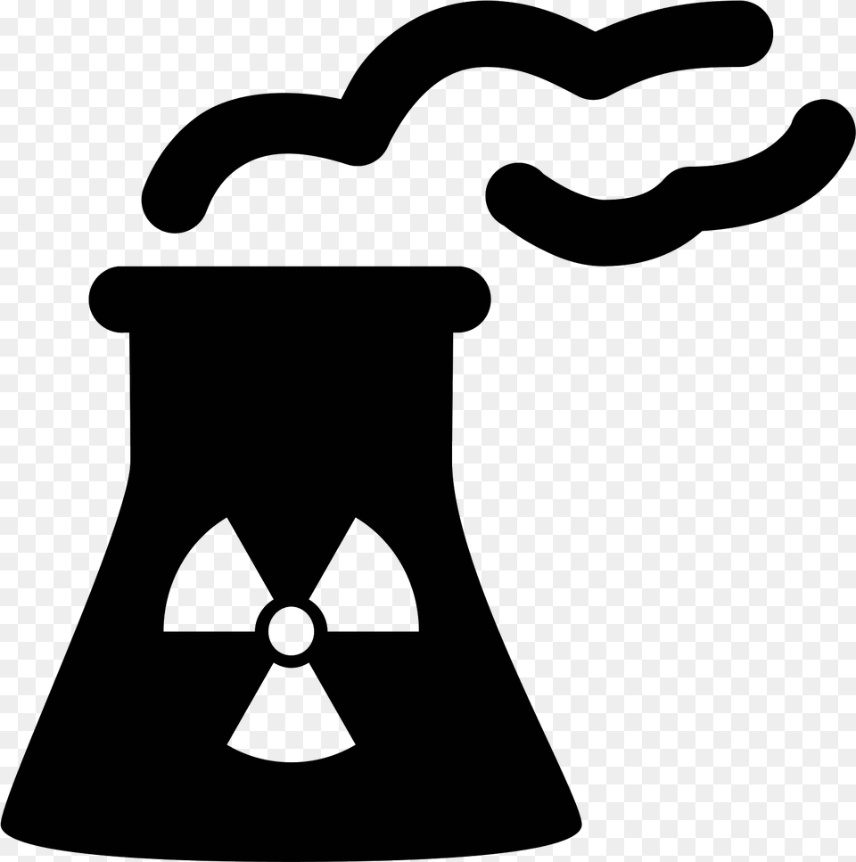 Nuclear Power Plant Icon, Gray Png