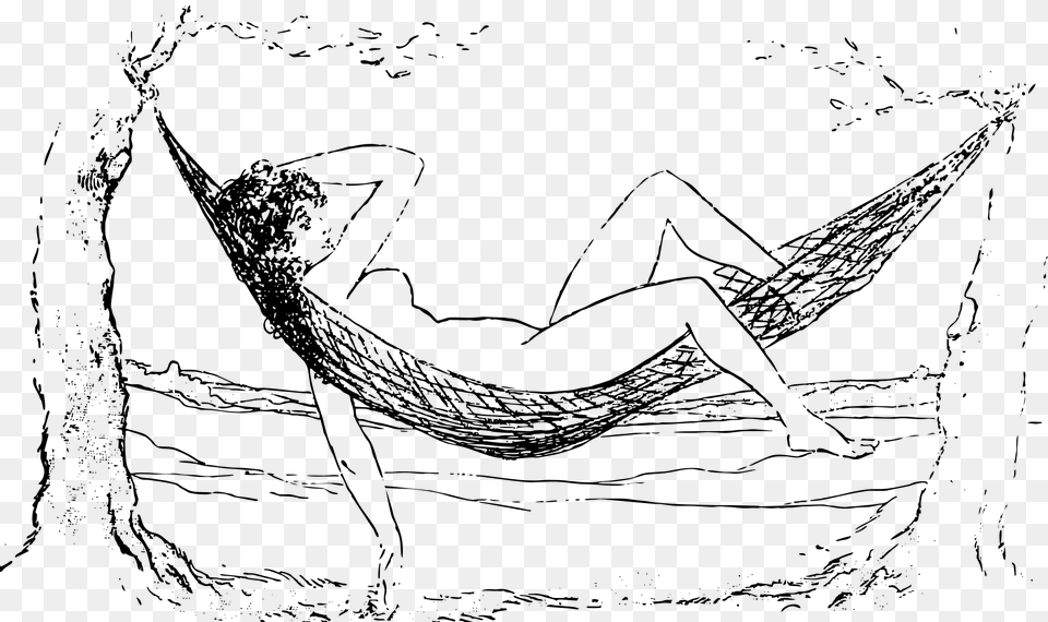 Nude Hammock Relax Woman Naked Female Attractive Nudity, Gray Png Image
