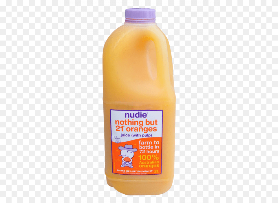 Nudie Fresh Orange Juice 2l Plastic Bottle, Beverage, Orange Juice, Baby, Person Free Transparent Png