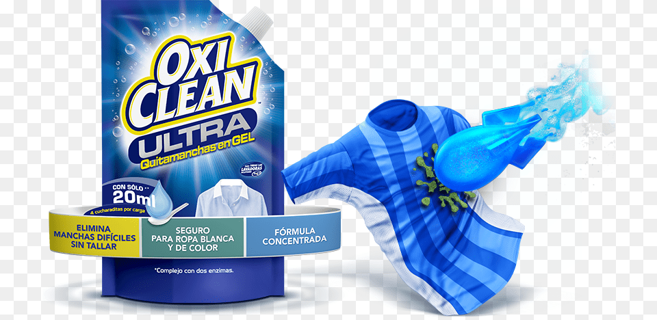 Nueva Poderosa Frmula En Oxiclean Ultra Quitamanchas Caffeinated Drink, Advertisement, Cleaning, Person, Poster Png