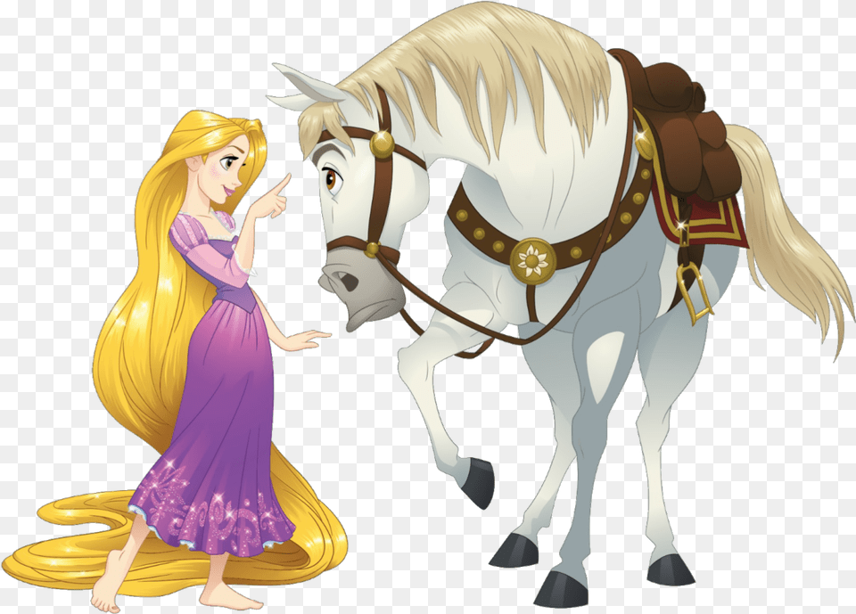 Nuevo Artworkpng En Hd De Rapunzel Con Maximus Rapunzel Y Maximus, Adult, Book, Comics, Female Free Png Download