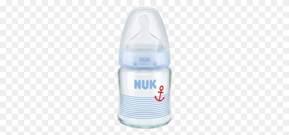Nuk Sz1 120ml Silicone Teat Glass Bottle Anchor, Water Bottle, Cake, Dessert, Food Free Png
