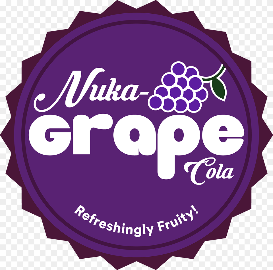 Nuka Cola Grape Label, Purple, Logo, Food, Fruit Png Image