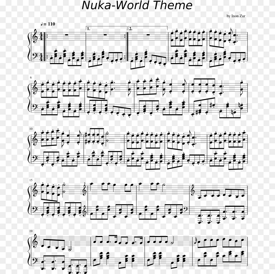 Nuka World Theme Sheet Music 1 Of 2 Pages Scared To Be Lonely Partitura Violin, Gray Png Image