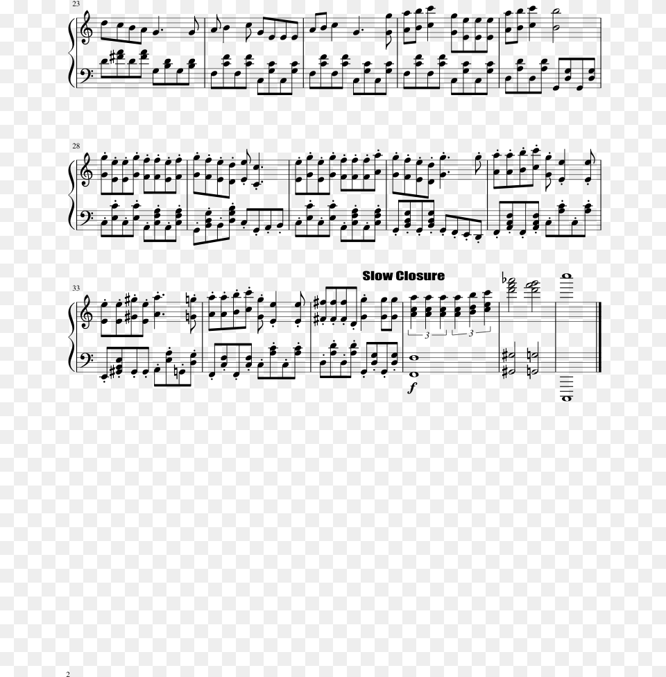 Nuka World Theme Sheet Music 2 Of 2 Pages Sheet Music, Gray Png Image