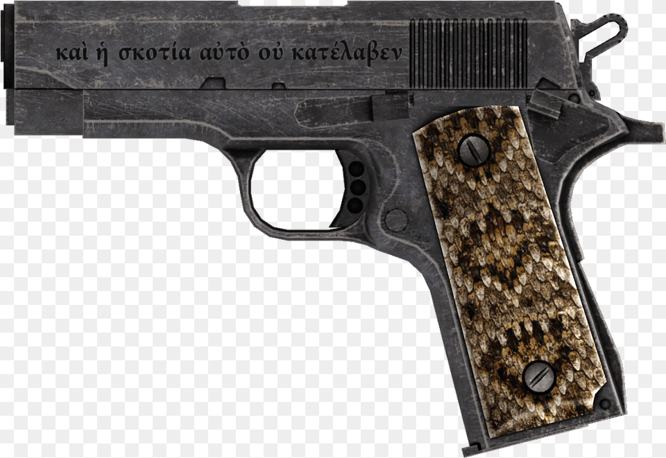 Nukapedia The Vault Joshua Graham Gun, Firearm, Handgun, Weapon Free Png Download
