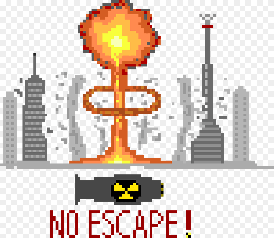 Nuke Explosion Banner Nuclear Bomb Pixel Art, Light, Architecture, Building, Factory Free Png Download