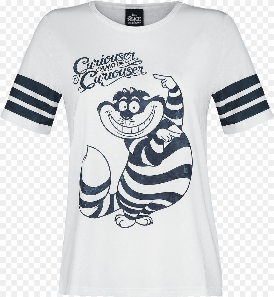 Null Cheshire Cat Tee Shirt Femme Alice Au Pays Des Merveilles, Clothing, T-shirt, Person, Animal Free Png Download