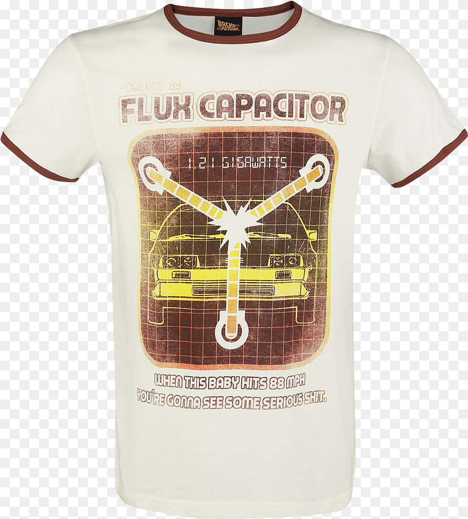 Null Flux Capacitor Off Whitebrown T Shirt, Clothing, T-shirt, Person, Guitar Png