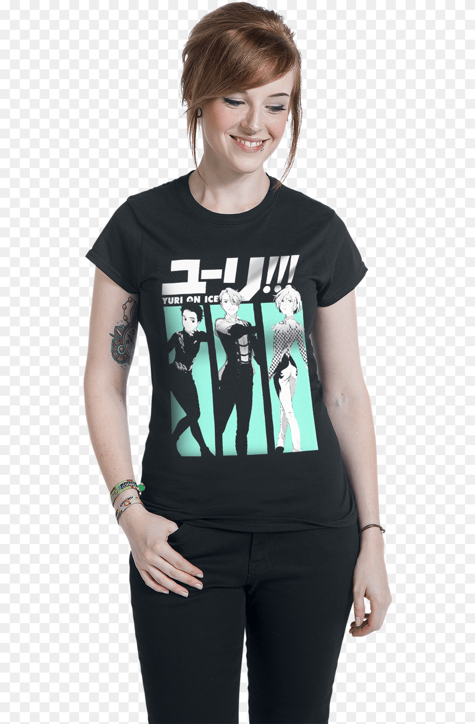 Null Yuri On Ice Characters Black T Shirt Mydaxcp Yuri On Ice Camisa, Clothing, T-shirt, Adult, Person Free Png