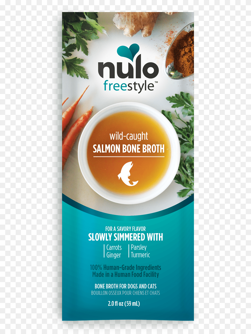 Nulo Freestyle Bone Broth Wild Caught Salmon Dog Amp Dog Food Bone Broth, Advertisement, Poster, Herbal, Herbs Png