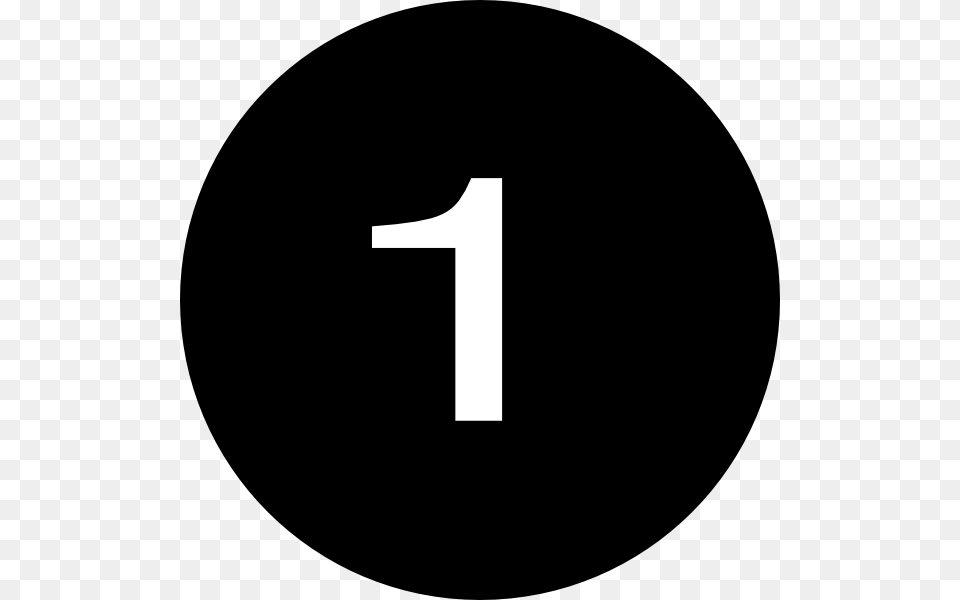 Number 1 Black Round Hi, Symbol, Text, Cross, Disk Free Png