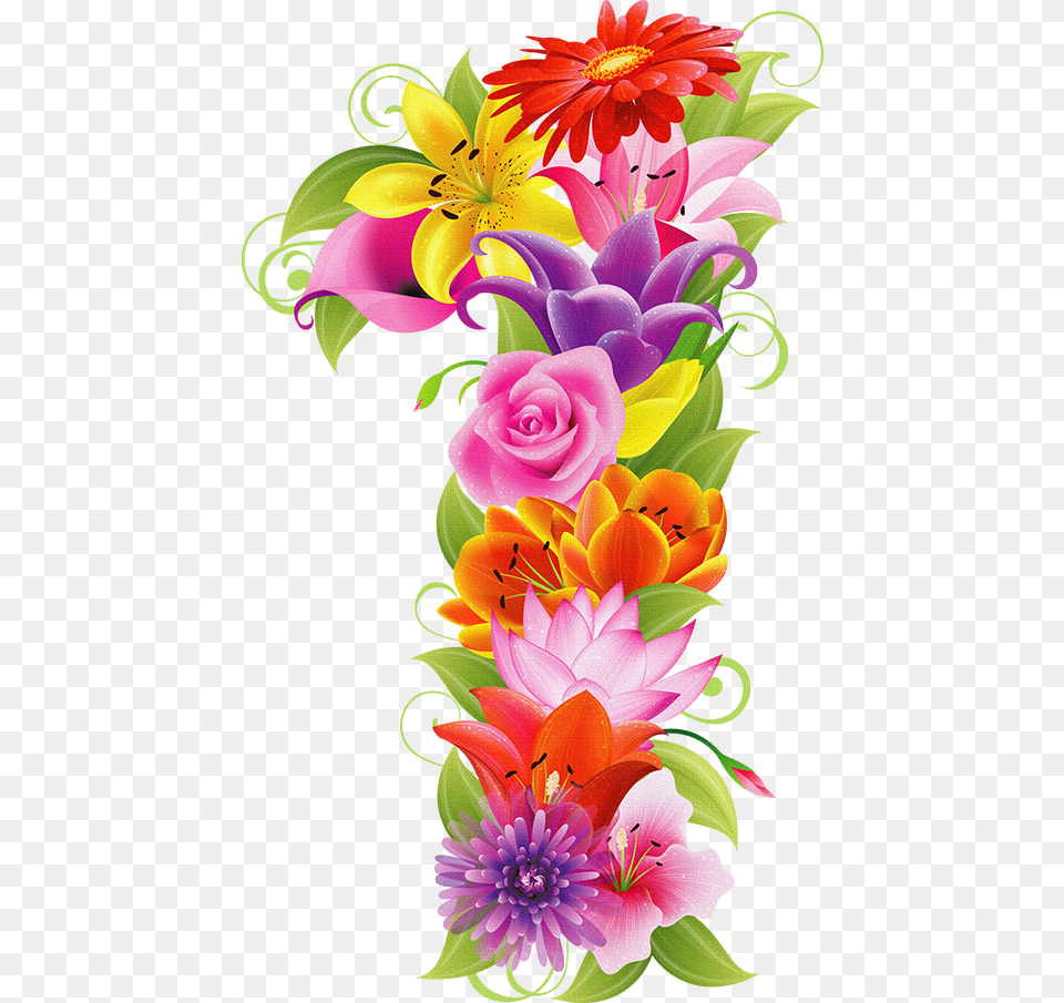 Number 1 Flower, Art, Floral Design, Pattern, Graphics Free Transparent Png