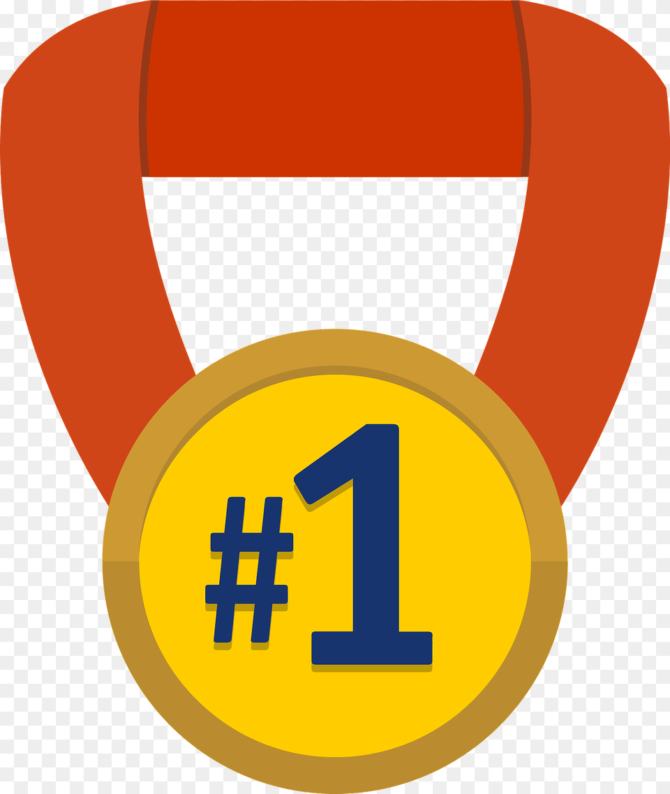 Number 1 Medal Award Clipart, Gold, Gold Medal, Trophy Free Png Download