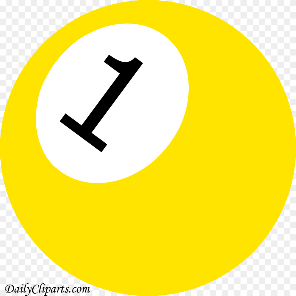Number 1 Pool Ball, Symbol, Text, Disk Png Image