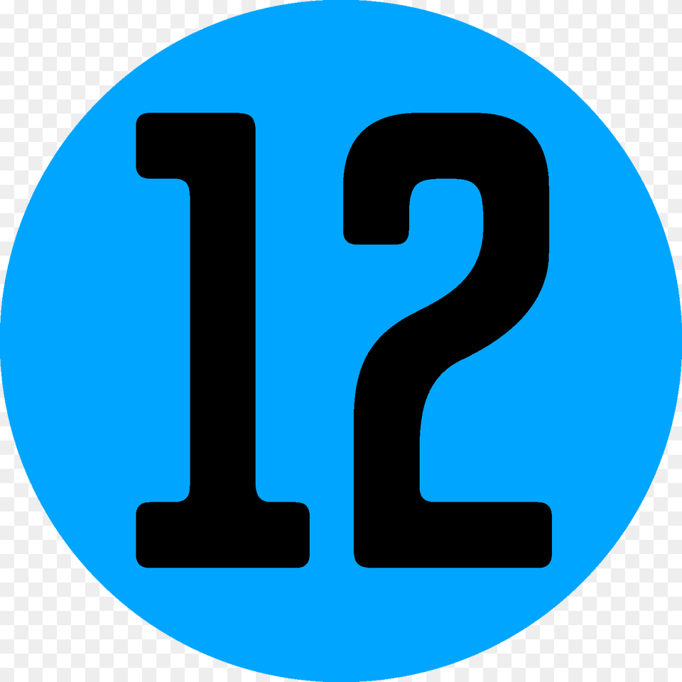Number 12 In Blue, Symbol, Text Png