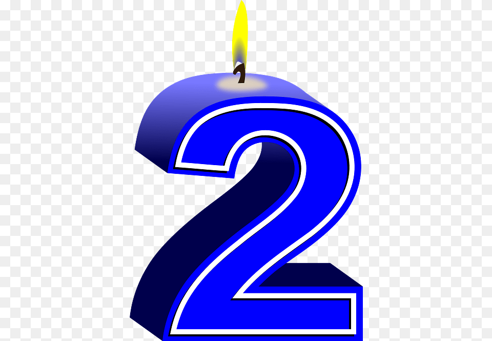 Number 2 Birthday Candle, Symbol, Text Free Png
