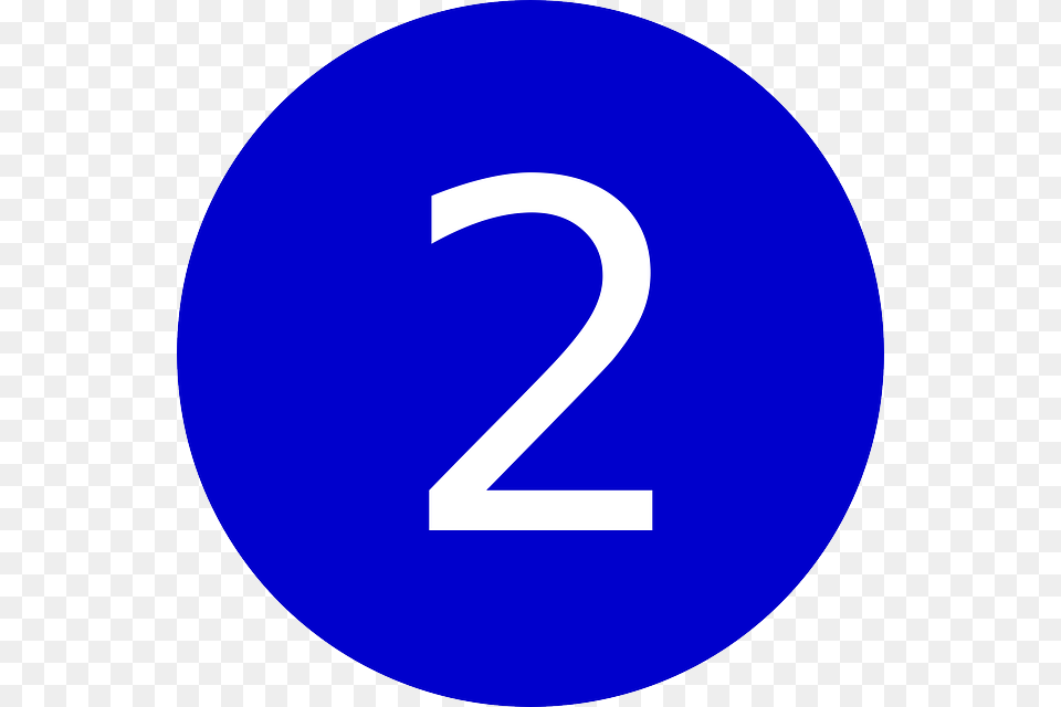 Number 2 Blue Circle, Symbol, Text, Disk Png Image