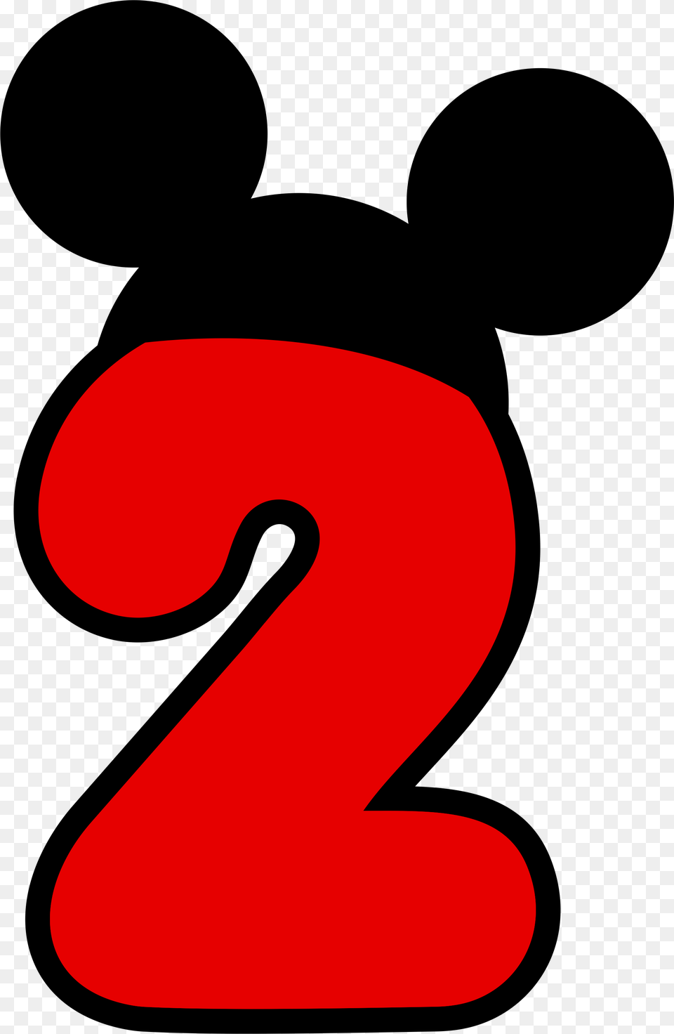 Number 2 Clipart 2nd Birthday Boy Nmero 2 Mickey Mouse, Symbol, Text Free Png