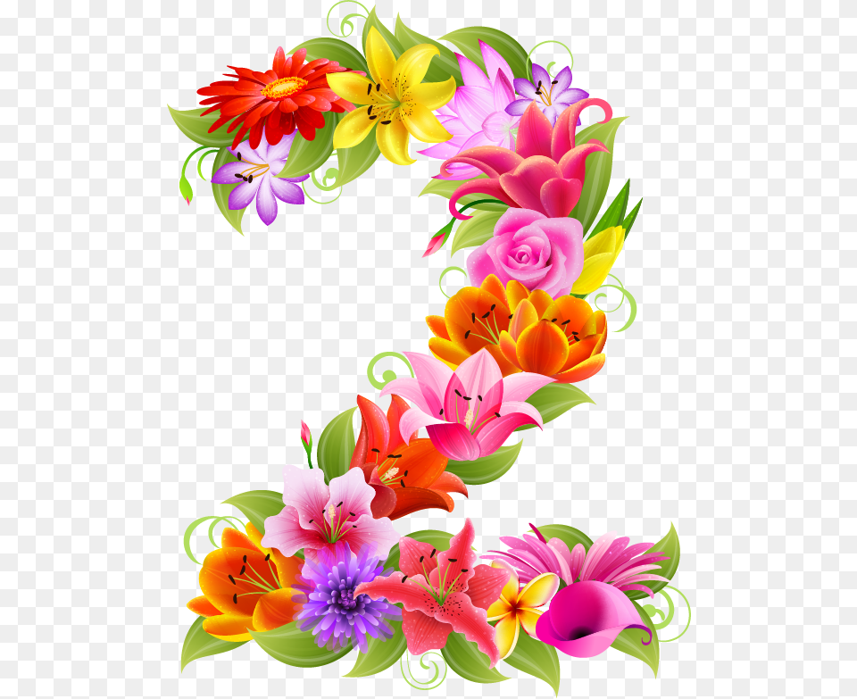 Number 2 Flower, Art, Floral Design, Graphics, Pattern Png