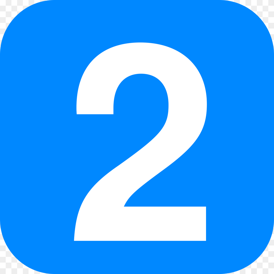 Number 2 In Light Blue Rounded Squaresvg, Symbol, Text Free Transparent Png