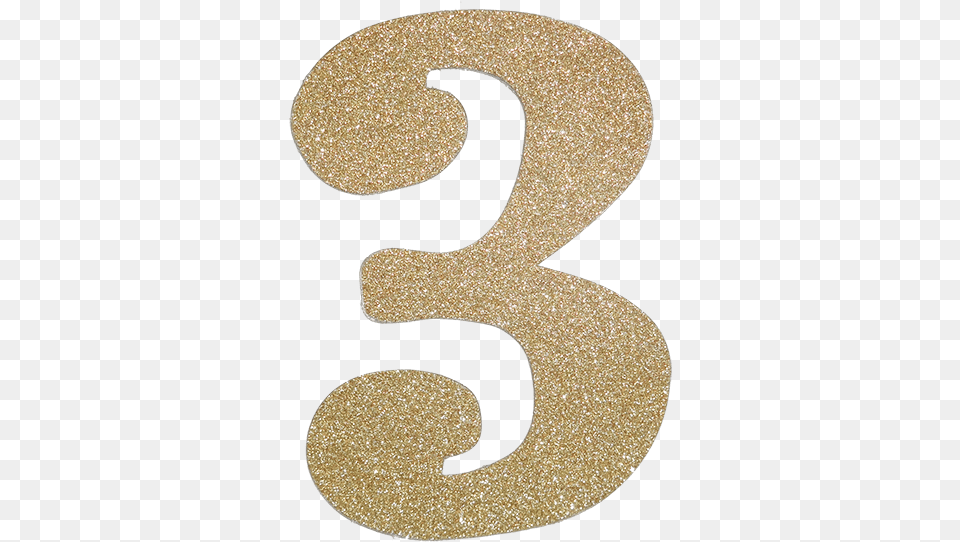 Number 3 Gold Glitter, Text, Symbol, Astronomy, Moon Png Image