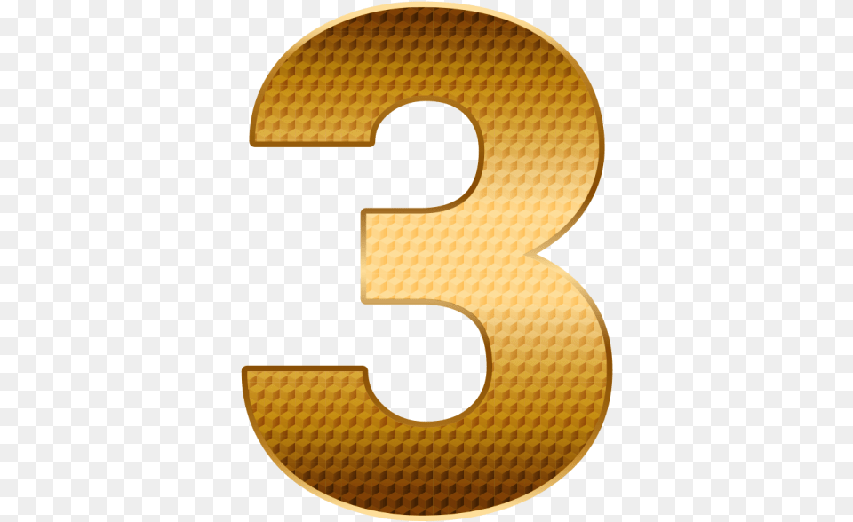 Number 3 Gold Free Searchpng Gold 3 Transparent Number, Symbol, Text, Smoke Pipe Png Image