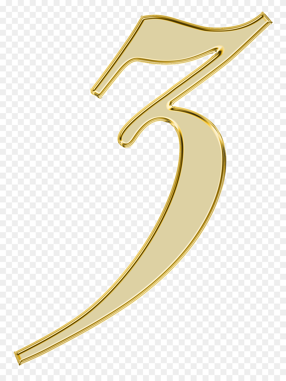 Number 3 Golden, Symbol, Text, Blade, Razor Png