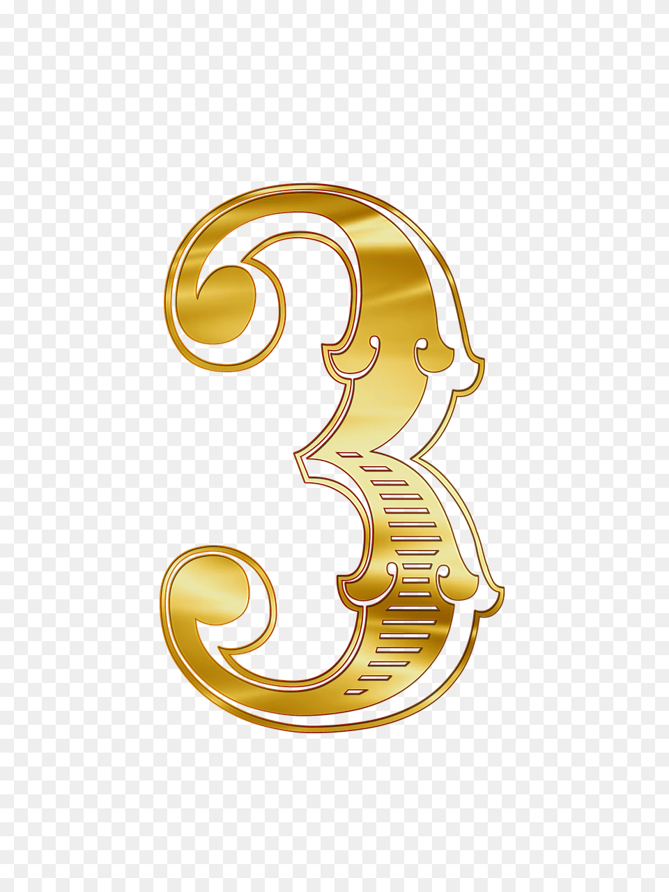 Number 3 Guilded, Symbol, Text Png