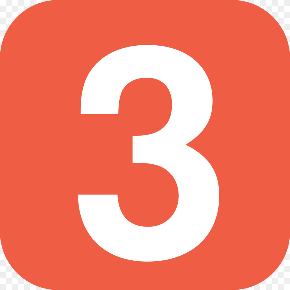 Number 3 In Red Rounded Squaresvg, Symbol, Text Free Png
