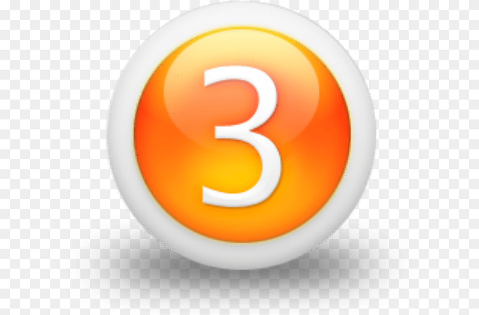 Number 3 Orange Icon, Plate, Symbol, Text Free Png