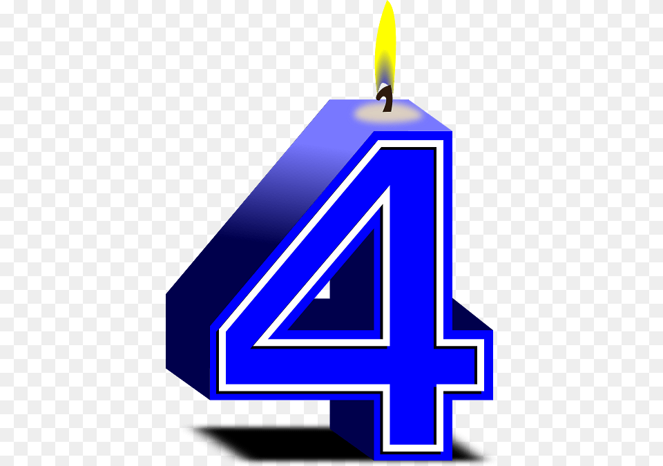 Number 4 Birthday Candle, Triangle, Fire, Flame Free Transparent Png