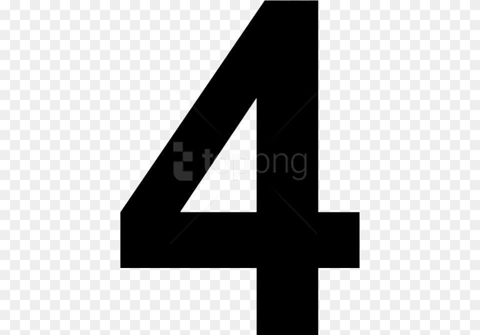Number 4 Black And White Images Number 4, Triangle, Symbol, Sign Free Transparent Png
