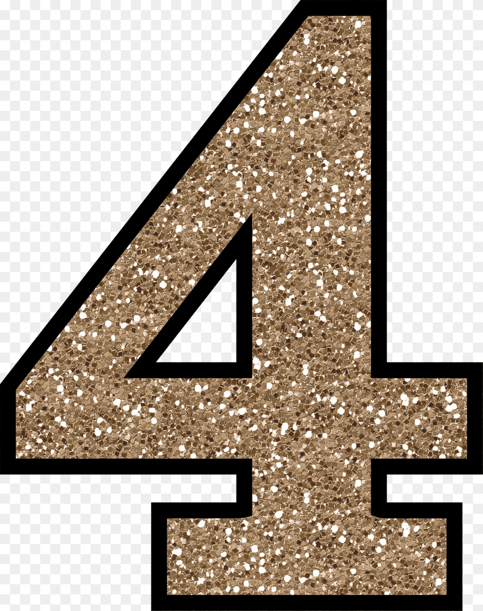Number 4 Clipart Glitter, Text, Triangle, Symbol Png Image