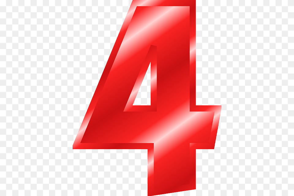 Number 4 Digit Figure Cipher Count Numerary Red, Symbol, Logo, Text, Dynamite Free Transparent Png