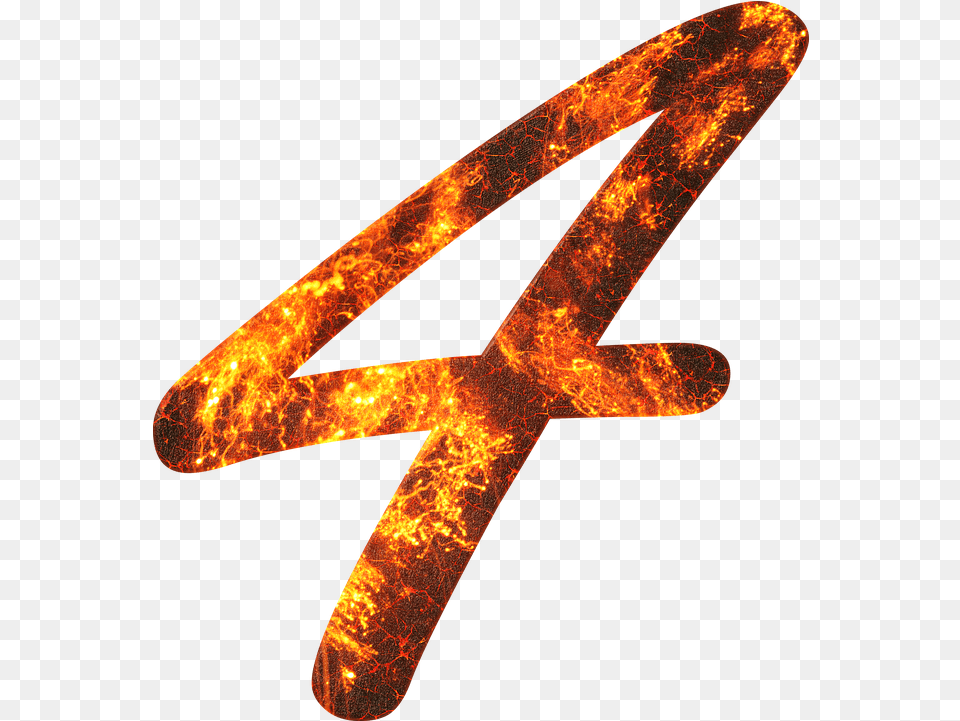 Number 4 Fire Number 4 Fire, Outdoors, Nature, Symbol, Light Png