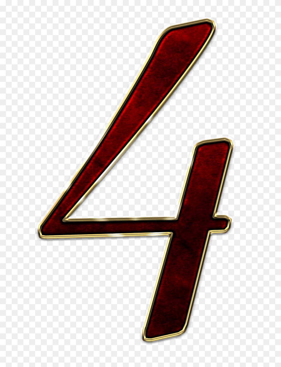 Number 4 Red, Symbol, Text, Sign, Blade Free Png