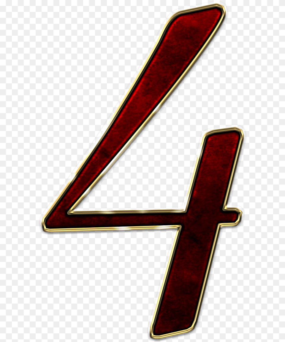 Number 4 Red Fondo Transparente Numero 4 Sin Fondo, Sign, Symbol, Text, Logo Png