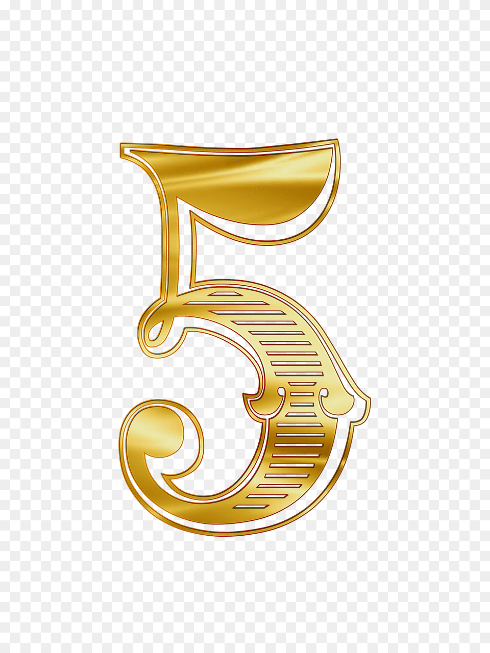 Number 5 Guilded, Symbol, Text, Emblem Free Transparent Png