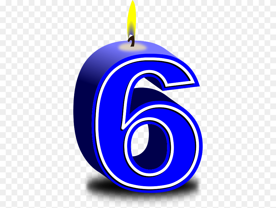 Number 6 Birthday Candle, Symbol, Text Free Png Download