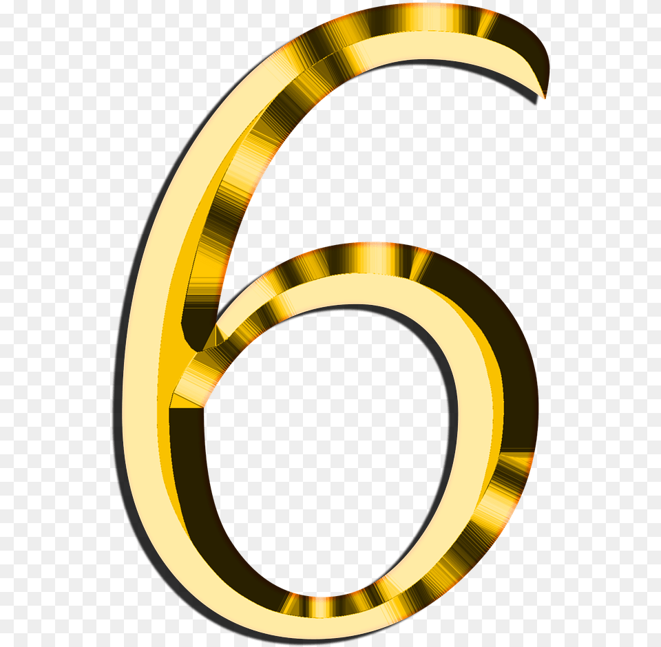 Number 6 Clipart Golden 6 Number In Gold, Text, Symbol, Nature, Night Free Png Download