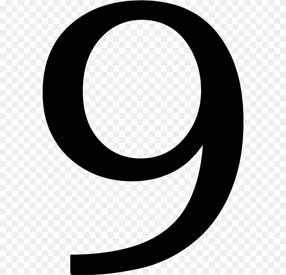 Number 6 Clipart Individual Number Number 9 Transparent, Gray Free Png Download