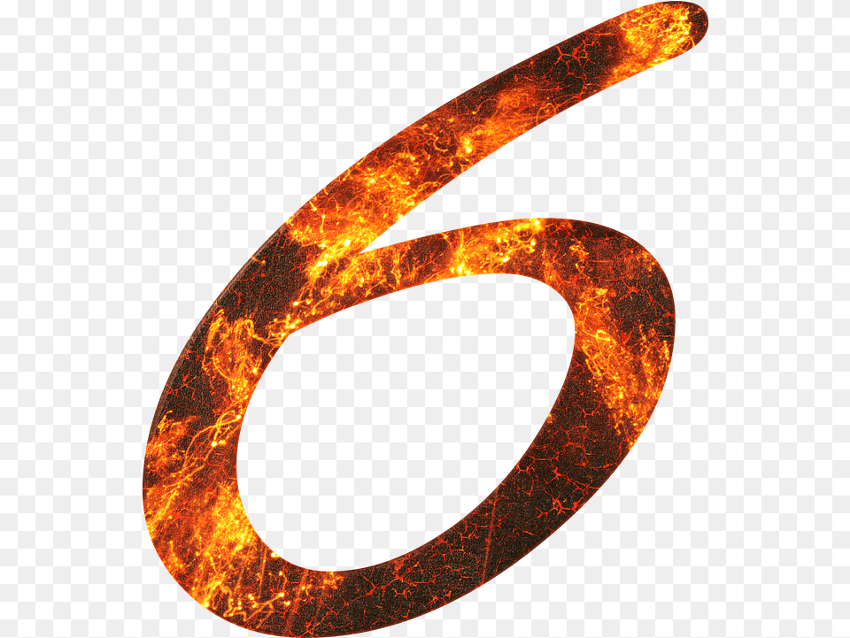 Number 6 Fire 6 On Fire, Nature, Night, Outdoors, Accessories Png Image